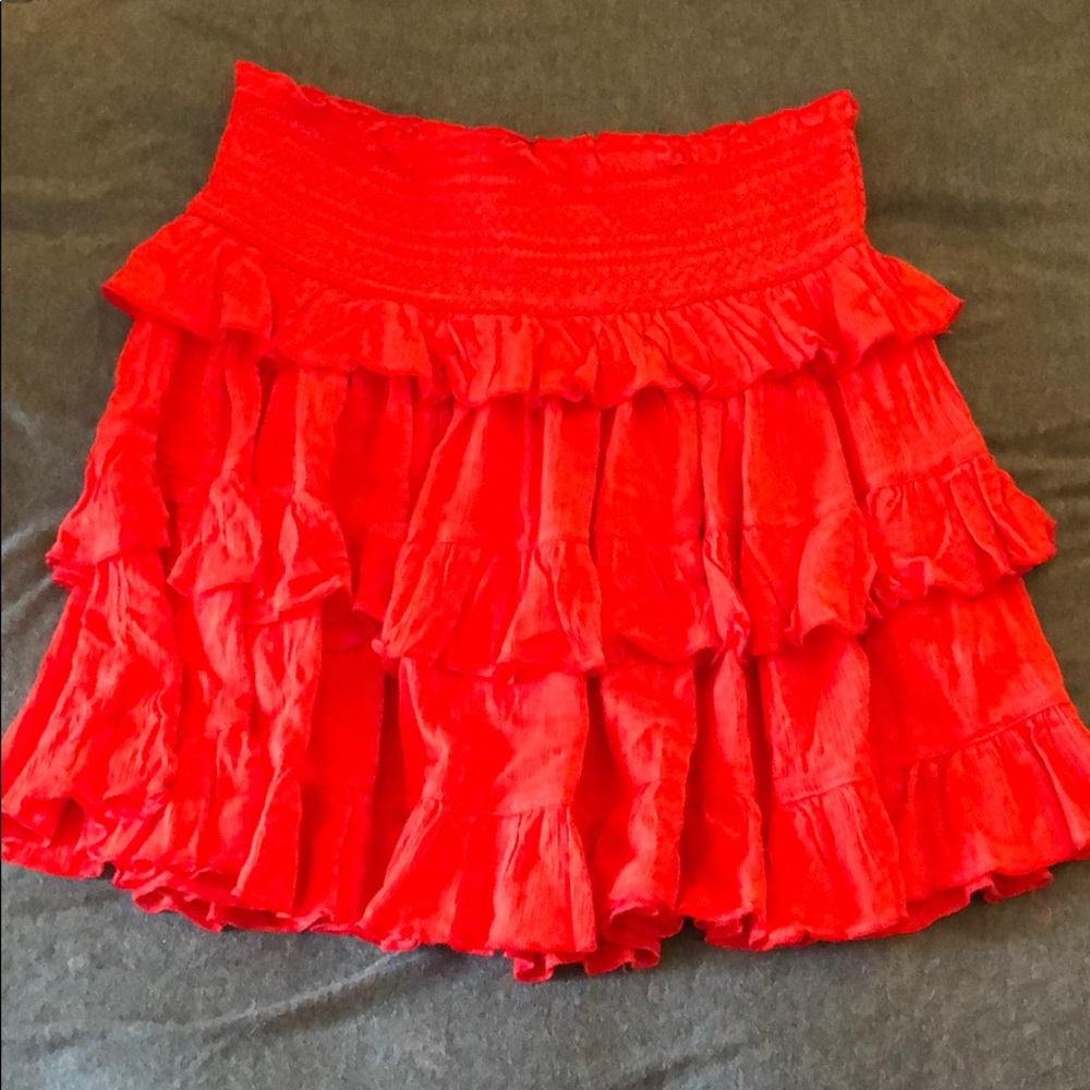 Red flouncy skirt